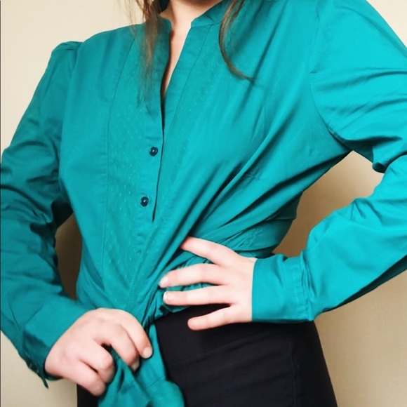 Vintage Teal Blouse - Picture 2 of 11